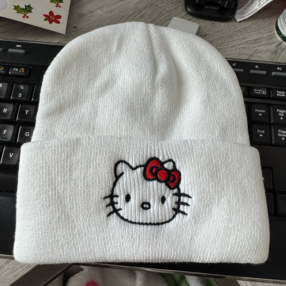 Hello Kitty White Beanie for Kids